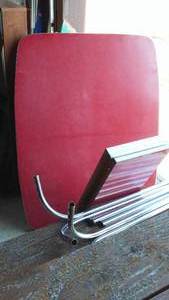 lot 784 image: Mid Century Modern Table. RedChrome Dec. 1957.