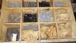 lot 856 image: Nails, Plumbing Parts, Welding Rods.