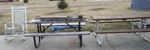 lot 861 image: Picnic Tables (2) with Rocking Chair.