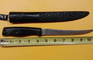 lot 804A image: Vintage 10 FISH-KNIFE and North-American Hunting Club Double Shealth and Knife