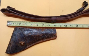 lot 807A image: Vintage Boyt WWII Leather Rifle Sling and Hand Stitched Holster.