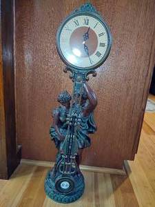 lot 21 image: Grand Tour Style Sculptural Swinging Pendulum Clock