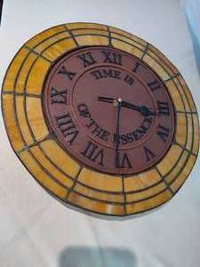 lot 34 image: Stained Glass Wall Clock