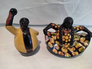 lot 41 image: Vintage Peruvian Dancing Lady & Gentleman Pottery Figures