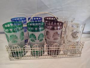lot 50 image: MCM Highball Glasses wCarrier