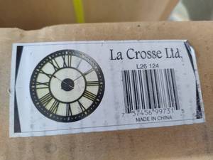 lot 91 image: La Crosse Ltd Roman Numeral Wall Clock