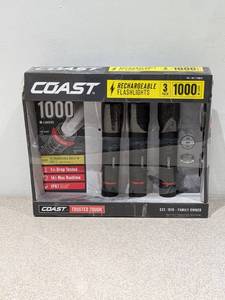 lot 86 image: 3PK. COAST RECHARGEABLE FLASHLIGHTS