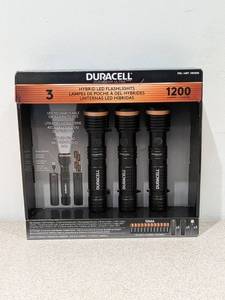 lot 87 image: 3PK. DURACELL HYBRID LED FLASHLIGHTS
