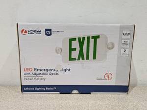lot 99 image: NEW LITHONIA LIGHTING LED EMERGENCY LIGHT W ADJUSTABLE OPTICS