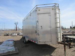 lot 3 image: KREMIN 16 FT, ENCLOSED, CARPENTRY TRAILER WITH CABINETS AND WINCH