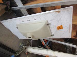 lot 153 image: VANITY TOP WITH SINK