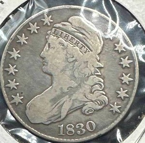 lot 11 image: 1830 Capped Bust Half Dollar
