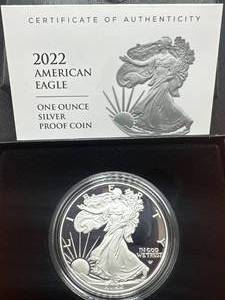lot 13 image: 2022 1oz .999 US Mint Silver American Eagle