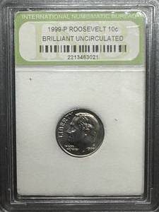 lot 16 image: 1999-P Roosevelt Brilliant Uncirculated Dime