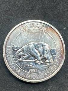 lot 23 image: 1.5oz .9999 Silver Canadian Wildlife Limited Edition Round (Beautiful Toning)