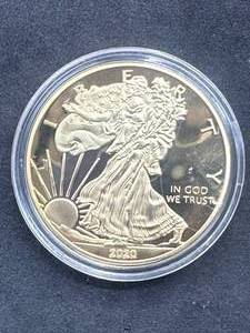 lot 29 image: 1oz Walking Liberty Plated in 24kt Gold