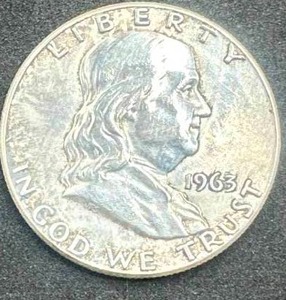 lot 50 image: 1963 Franklin Half Dollar (high grade)