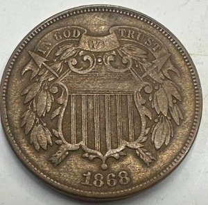 lot 51 image: 1868 Two Cent Piece