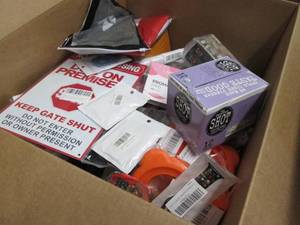 lot 94 image: Box of Assorted Small Overstock Ite...