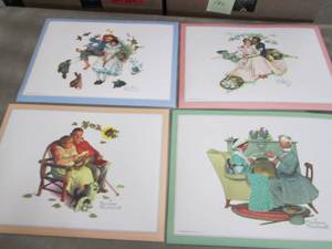 lot 190 image: 3 sets of 4 (12) Norman Rockwell Pl...