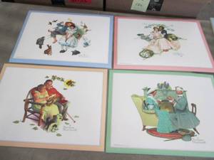 lot 191 image: 3 sets of 4 (12) Norman Rockwell Pl...