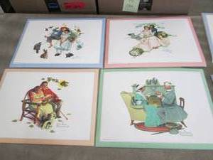 lot 194 image: 3 sets of 4 (12) Norman Rockwell Pl...