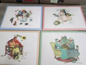 lot 195 image: 3 sets of 4 (12) Norman Rockwell Pl...