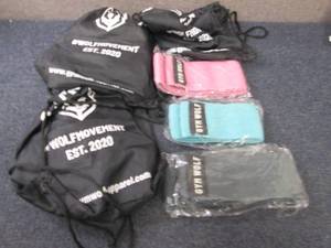 lot 237 image: 3- 3 pc GymWolf Resistance Bands wi...
