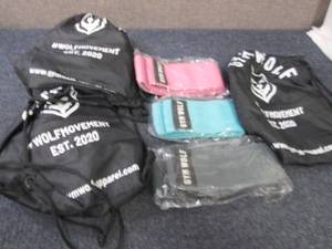 lot 242 image: 3- 3 pc GymWolf Resistance Bands wi...