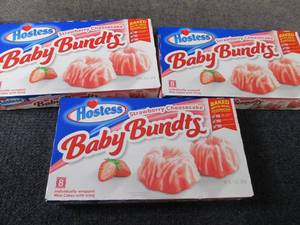 lot 279 image: 3- 10 oz Hostess Strawberry Cheesec...