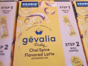 lot 339 image: 6- 6 ct Gevalia Frothy Chai Spice K...