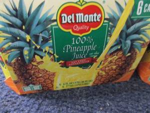 lot 401 image: 12- 6 oz DelMonte 100% Pineapple Ju...
