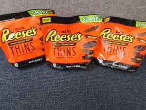 lot 471 image: 3- 7.37 oz Reeses Dark Thins...