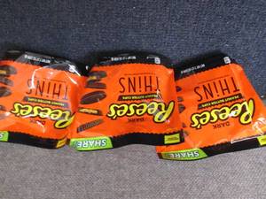 lot 475 image: 3- 7.37 oz Reeses Dark Thins...