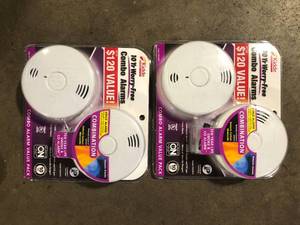 lot 12 image: Lot of Kidde 10-Year Worry-Free Smoke and Carbon Monoxide Detector, Battery Powered with Voice Alarm (2-Pack)   Customer Returns See Pictures