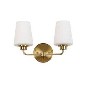 lot 31 image: Jushua Fixture Width 4.7 in. Number of Lights 2 White Fixture ColorFinish Vanity Wall Lamps Vanity Light with White Glass  Customer Returns See Pictures