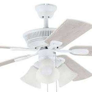 lot 33 image: Hampton Bay Glendale III 52 in. LED Indoor White Ceiling Fan with Light and Pull Chains  Customer Returns See Pictures