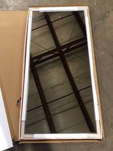 lot 3 image: Lirago 22 in. W x 47 in. H Rectangular Metal Framed Bathroom Wall Mirror in Silver  Customer Returns See Pictures