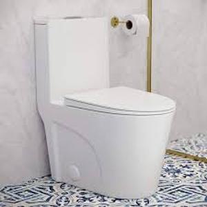 Swiss Madison St. Tropez 10 in. 1-piece 1.1/1.6 GPF Dual Flush Elongated Toilet in Glossy White, Seat Included  Customer Returns See Pictures