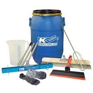 Kraft Tool Co. 7-Piece Self-Leveling Tool Kit with 15 Gal. Mixing Barrel Customer Returns See Pictures