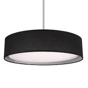 KUZCO Dalton 20 in. 1 Light 30-Watt Black Integrated LED Pendant Light Customer Returns See Pictures