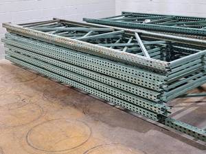 lot 517 image: Lot of (12) Pallet Racking Uprights -  (11) 4x12H and (1) 5x162H