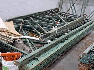 lot 543 image: Lot of (9) Pallet Racking Uprights - 60x168 (x5), 48x96 (x4)