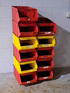 lot 1070 image: Lot of (11) Plastic Storage Bins