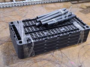 lot 1069 image: Plastic Shelving Unit 4-tier (unassembled)