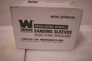 lot 16 image: WEN 6510SP120 Oscillating Spindle Sanding Sleeves Combo Pack, 120-Grit, 12-Pack