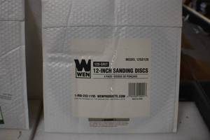 lot 19 image: WEN 12SD120 12-Inch 120-Grit Adhesive-Backed Disc Sandpaper, 4-Pack