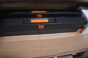 lot 35 image: WEN WA1302 1300-Pound Capacity Height Adjustable Folding Steel Saw Horse with 2x4 Support Arms, Two Pack