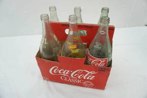 lot 3 image: Vintage Liter Pop Bottles