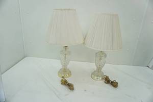 lot 19 image: Clear Crystal Table Lamps 22 tall